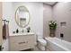 Well-lit bathroom with modern fixtures and tub at 33 S Palm # 1103, Sarasota, FL 34236