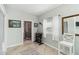 Clean room with simple décor and an adjoining bathroom with glass shower at 516 45Th Street W Ct, Palmetto, FL 34221