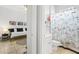 Bathroom featuring a nautical-themed shower curtain and access to the bedroom at 5907 90Th Avenue E Cir, Parrish, FL 34219