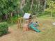 Backyard playground with slide, climbing wall, and swings at 5907 90Th Avenue E Cir, Parrish, FL 34219