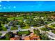Picturesque aerial view capturing the community's lush landscaping and serene streetscape at 600 Eagle Watch Ln, Osprey, FL 34229