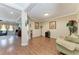 Cozy sitting area featuring hardwood floors, elegant decor, and comfortable seating at 736 Rosemary Cir, Bradenton, FL 34212