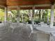 Community pavilion with tables and chairs, perfect for gatherings and outdoor dining at 900 La Costa Cir # 4, Sarasota, FL 34237