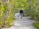 Scenic walking trail offers a peaceful escape with a pedestrian bridge, perfect for dog walks at 1493 Landings Lake Dr # 32, Sarasota, FL 34231