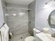 Bathroom with shower and vanity, offering a clean, modern look at 2035 Vinson Ave, Sarasota, FL 34232