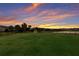 The backyard features a large yard with a lake view and sunset at 3210 Desert Plain Cv, Lakewood Ranch, FL 34211