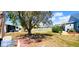 Spacious backyard with mature tree overlooking a serene pond at 3915 40Th W St, Bradenton, FL 34205