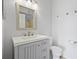 Well-lit bathroom with a gray vanity and a mirror with vanity lights at 4138 Central Sarasota Pkwy # 1524, Sarasota, FL 34238