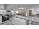 Modern kitchen features stainless appliances, white cabinetry and open concept design at 8152 Seashell St, Englewood, FL 34224