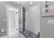 Modern bathroom features a glass-enclosed shower with stylish tile accents at 10304 Sandpiper W Rd, Bradenton, FL 34209