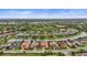 Scenic aerial view showcasing a luxury community with waterfront properties, lush greenery, and winding waterways at 12020 Legacy Estates Blvd, Sarasota, FL 34238