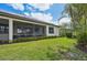 Charming screened lanai and lush backyard, perfect for relaxing and enjoying the serene outdoor space at 12210 Goldenrod Ave, Bradenton, FL 34212