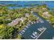 Stunning aerial view of the community, highlighting the marina and waterfront access at 1621 Boathouse Cir # 125, Sarasota, FL 34231