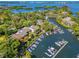 Picturesque waterfront property featuring a private marina and lush greenery at 1621 Boathouse Cir # 125, Sarasota, FL 34231