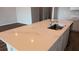 Close-up of kitchen island with marble countertop and sink at 17041 James Trl, Parrish, FL 34219