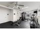 Bright gym with modern equipment, including a BodyCraft rowing machine, and ample workout space at 182 Crown Point Dr, Nokomis, FL 34275