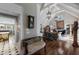 Spacious living room showcasing high ceilings, hardwood floors, stylish furniture, and elegant decor at 1829 Bougainvillea St, Sarasota, FL 34239
