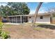 Exterior of home with screened in patio and lawn at 2922 Williamsburg St, Sarasota, FL 34231