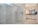 Luxurious bathroom with marble walk-in shower, double sinks, and elegant design at 4725 Antrim Dr, Sarasota, FL 34240
