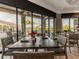 Charming dining area with large windows providing bright, scenic views and modern decor at 5694 Palmer Cir # 202, Bradenton, FL 34211