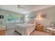 Cozy bedroom with a ceiling fan, neutral walls, carpet flooring and bright, natural light at 7142 Bright Creek Dr # 35, Sarasota, FL 34231