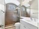 Bathroom showcasing walk-in shower, sleek vanity, and modern design for a luxurious experience at 1806 85Th Nw Ct, Bradenton, FL 34209