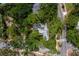 This aerial view showcases the property's proximity to the corner of a quiet neighborhood at 2315 Mcclellan Pkwy, Sarasota, FL 34239