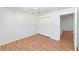 Room with ceiling fan, closet, and wood floors at 236 Harbor S Dr # 205, Venice, FL 34285