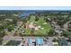Aerial view showcases a picturesque golf course neighborhood, offering stunning views and a relaxed lifestyle at 322 35Th Ne Ave, St Petersburg, FL 33704