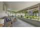 Inviting sunroom with a casual seating area, table and a view of the lush backyard at 322 35Th Ne Ave, St Petersburg, FL 33704