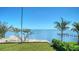 Scenic backyard with direct access to the bay, a private dock, and lush landscaping at 404 S Shore Dr, Sarasota, FL 34234