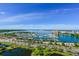 Stunning aerial view of a marina filled with boats and yachts on a sunny day at 7620 Westmoreland Dr, Sarasota, FL 34243