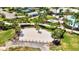 Aerial view of the community beach volleyball court at 8033 Grande Shores Dr, Sarasota, FL 34240