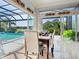 Dining room with stunning pool view and large windows, creating a serene atmosphere at 8687 Woodbriar Dr, Sarasota, FL 34238