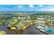 Beautiful aerial view showcasing the waterfront homes and the community's serene setting at 304 108Th W St, Bradenton, FL 34209