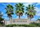 The Willow Walk community sign features palm trees, lush landscaping, and an inviting entrance at 4010 Lindever Ln, Palmetto, FL 34221