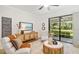 Comfortable living room with sliding glass doors that bring the outside in at 4225 Overture Cir, Bradenton, FL 34209