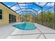 Lush pool area, protected by a screened-in lanai, creating a private oasis at 6217 Goldfinch St, Sarasota, FL 34241