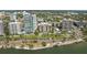 Gorgeous aerial view of the condo community situated on the water near downtown at 707 S Gulfstream Ave # 501, Sarasota, FL 34236