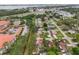 Aerial view of a residential neighborhood, showcasing the property's location near a lake, shopping, and highways at 7795 Wright Ave, Sarasota, FL 34231