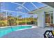 Private pool area with a screened lanai that looks out onto green space at 8718 Grey Oaks Ave, Sarasota, FL 34238