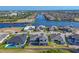 Wonderful aerial shot of homes nestled along waterways, showcasing screened pools and inviting outdoor spaces at 1613 4Th E St, Palmetto, FL 34221