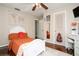 Charming bedroom with closet, ceiling fan, and hardwood floors at 1813 5Th W St, Palmetto, FL 34221