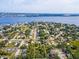 Aerial view of the neighborhood close to the water, featuring property outline at 2326 2Nd E Ave, Bradenton, FL 34208