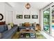 Comfortable living area features wicker furniture, area rug and outdoor access at 2326 2Nd E Ave, Bradenton, FL 34208
