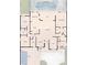 Detailed floor plan displaying the layout of the house including bedrooms, kitchen, and living areas at 244 Dove Trl, Bradenton, FL 34212