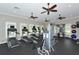 A well-equipped gym featuring treadmills, weight machines, and fans for a complete workout experience at 5520 Coachwood Cv, Bradenton, FL 34211