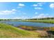 Scenic view of a pond on a golf course with multi-Gathering homes in the background at 5637 Arnie Loop, Bradenton, FL 34211
