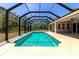 Inviting screened-in pool with an expansive backyard view at 6407 213Th E St, Bradenton, FL 34211