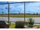 Water view from a screened in lanai overlooking a picturesque lake and expansive green golf course at 1322 Millbrook Cir, Bradenton, FL 34212